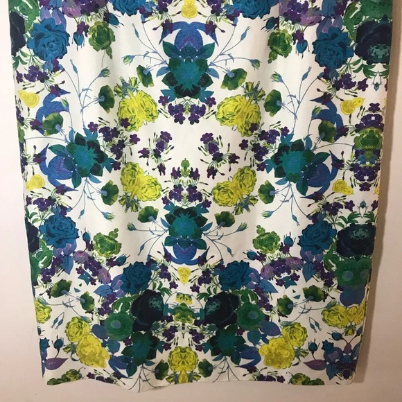 Talbots Cap Sleeve Floral Sheath Dress Size 8P Cotton Linen Spring Wedding Roses - Picture 4 of 9